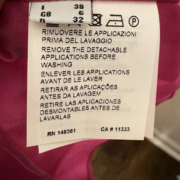 Pinko GAFF ABITO Fuchsia Ruffle Midi Dress IT 38 US 2 Elegant Cocktail - Picture 14 of 15
